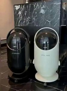 ASCOR | High-end Aesthetic Mobile Covered Waste Bin for Home Use