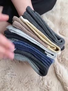 JIAZINI | Wool Thick Mens Warm Mid-Calf Socks with Embroidery
