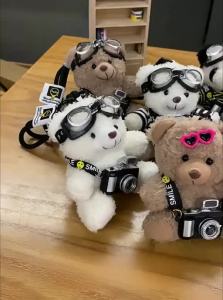 LONGKUI | Flash Camera Stuffed Bear Ornament