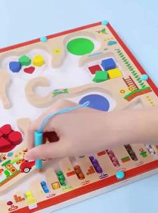 MWZ | Montessori Early Education Magnetic Maze Shape Matching Puzzle