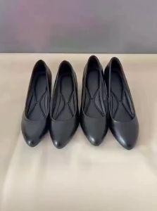 Giày Gót Cao Đen Chuyên Nghiệp Cho Phụ Nữ Đầu Vuông Dành Cho Tiếp Viên Hàng Không và Nhân Viên Công Sở Phỏng Vấn