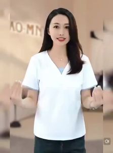 QIAOXIZI | Summer Two-Piece Short Sleeve T-Shirt V-Neck Fashionable Loose Slimming Youthful Womens T-Shirt