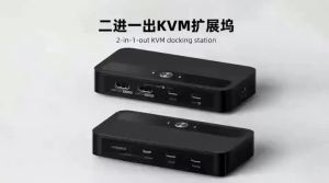 Hagibis | 2-Port 1-Output Type-C KVM Switch with USB Hub and HDMI 4K Extender