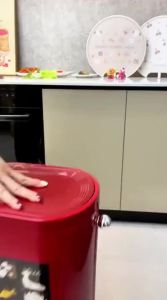ASCOR | High-foot Stylish New Push-button Large Capacity Wheel-equipped Kitchen Trash Bin