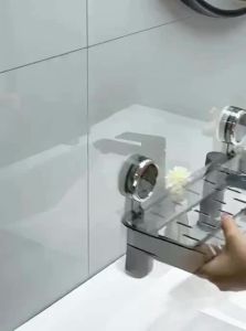 MEIJIAN | Suction Wall Mounted Bathroom Storage Rack No Drilling Required