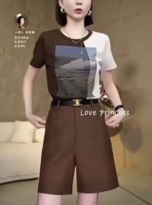 Shalldoer | Fashionable Casual Printed T-Shirt and Shorts Set