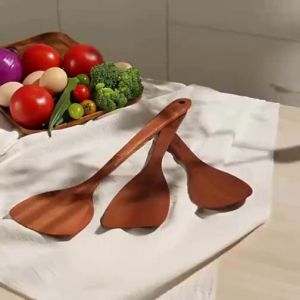 WANGMAZI | Teakwood Heat-Resistant Non-Stick Use Home Cooking Spatula
