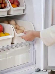 LANJIAOLUO | Egg Storage Box for Refrigerator Kitchen Food Grade Preservation Box for Fruits and Vegetables Drawer Style