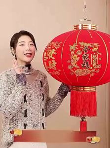RUILUO | Red Lantern Outdoor Decor for Chinese New Year 1 Pair