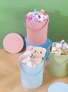 xianshijie | Bath Seat Storage Bucket Plastic Handheld With Lid
