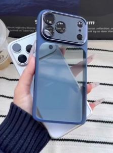 DAIMANG | Deep Blue Protective Case for iPhone 17 Pro 16 Pro Max 17 17 Air 16 15 14 Plus 13 PM Acrylic Simple Design