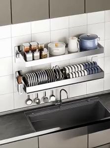 B&W | Wall-mounted Stainless Steel Dish Rack