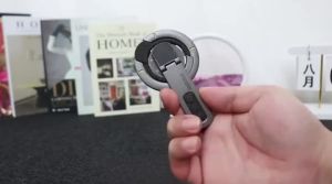 RQZN | Dual-Sided Magnetic Phone Stand with Magsafe Ring 360° Rotation Aluminum Foldable Portable Back Support