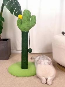 Small Cat Tree with Jute Rope Scratching Post and Cactus Scratching Column zeze