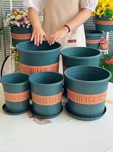 NAIFUNA | Large Diameter Plastic Flower Pot Resin