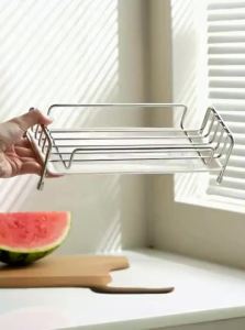LANJIAOLUO | Stainless Steel Kitchen Sponge and Rag Storage Rack for Drainage