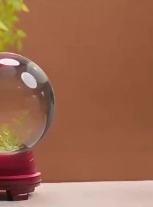 XINGYUE | Feng Shui Wealth Attraction Crystal Ball Wooden Base
