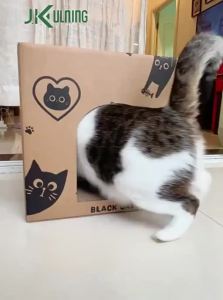 JKULNING | Wear-Resistant No-Shedding Cat Scratching Board with Den Corrugated Cardboard