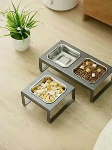 RIHESHENGTANG | Anti-Tipping Elevated Double Bowl Pet Feeding Water Bowl