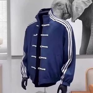 YEBO | Oversized Chinese Style Collarless Jacket for Spring Autumn
