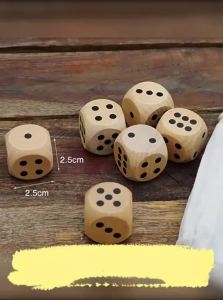 Solid Wood Hand-painted Dice 2.5cm