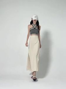 La Chapelle | Stylish Elegant Grey A-line Skirt