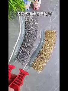 LECAN | Durable Steel & Copper Cleaning Brush Long Handle