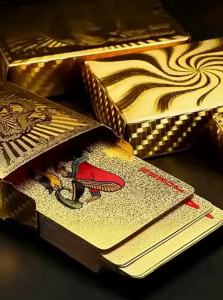 MLZH | Durable Waterproof Black Gold Playing Cards