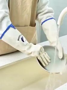 DINGQING | Waterproof Kitchen Washing Gloves Extra Wide and Fleece