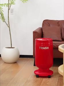 MEIZHUFU | Easy-to-Reach Mobile Luxurious Large Capacity Trash Bin