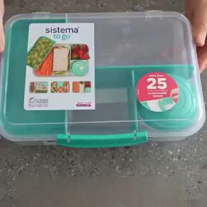 Sistema | Microwave & Dishwasher Safe Lunch Box with Removable Sauce Section 1.48L