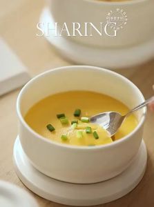MODERN SWEETHOME | New Style Ceramic Steamer Bowl For Egg Custard and Egg Boiling